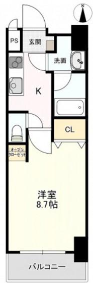 柳町CORAL(1K/10階)の間取り写真