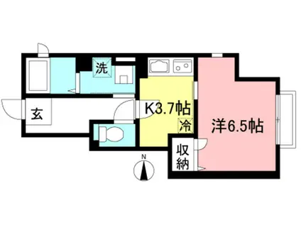 クレストハイム(1K/1階)の間取り写真