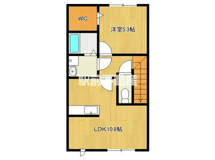 メゾンドフルールD(1LDK/2階)の間取り写真