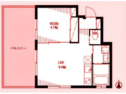 NEXUS 陣(1LDK/2階)の間取り写真