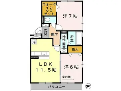 サンシャイン・ヒルズ(2LDK/3階)の間取り写真