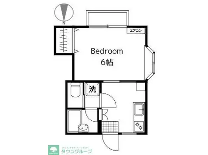 サングリーン(1K/1階)の間取り写真