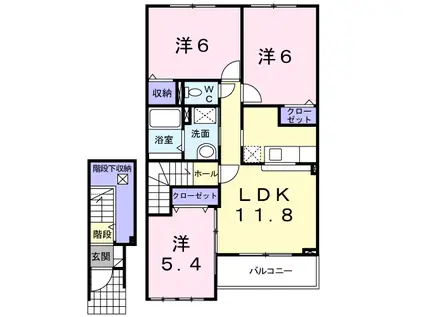 アニメート(3LDK/2階)の間取り写真