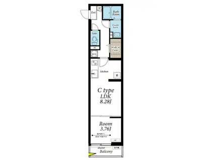 グレイス西所沢III(1LDK/3階)の間取り写真