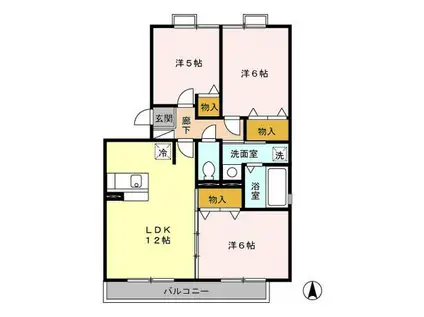 メゾン・ド・ソレイユB(3LDK/3階)の間取り写真