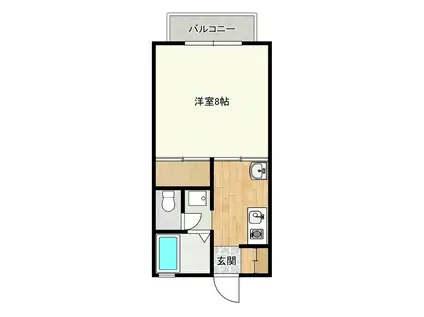 リバティーよしの(1K/2階)の間取り写真