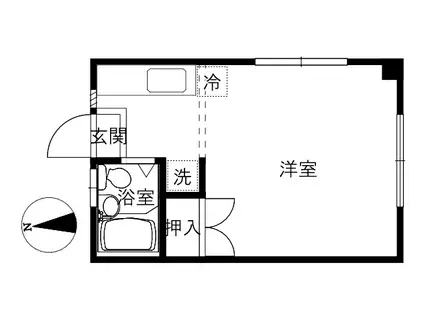 ディアコートK(ワンルーム/1階)の間取り写真