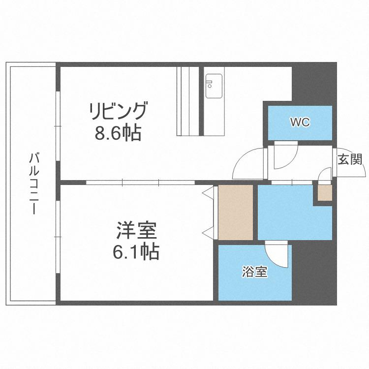 AMBIENTE619(1LDK/3階)の間取り写真
