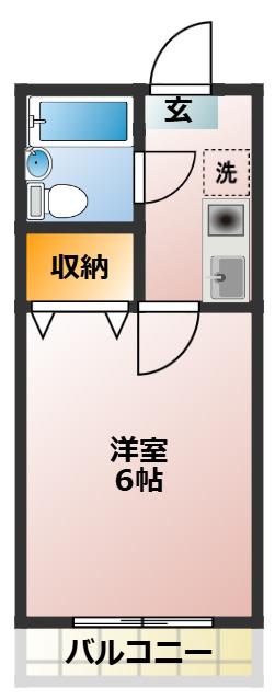 マノワールフローラ(1K/2階)の間取り写真