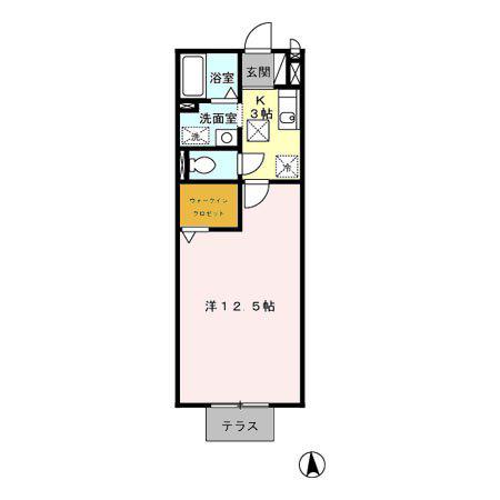 コーポアイリス(1K/1階)の間取り写真
