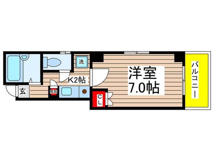 クリンハイツ(1K/2階)の間取り写真
