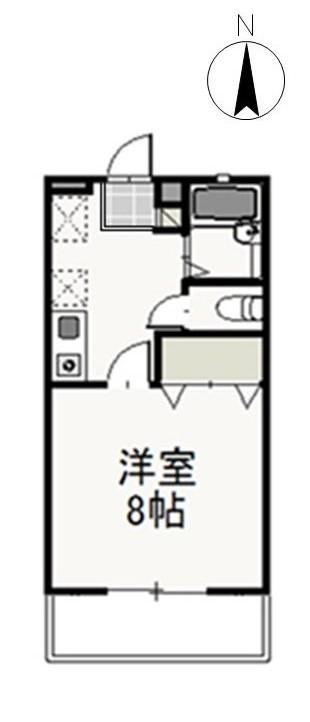ベルクラント今(1K/1階)の間取り写真