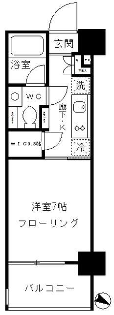 パークリュクス東麻布MONO(1K/8階)の間取り写真