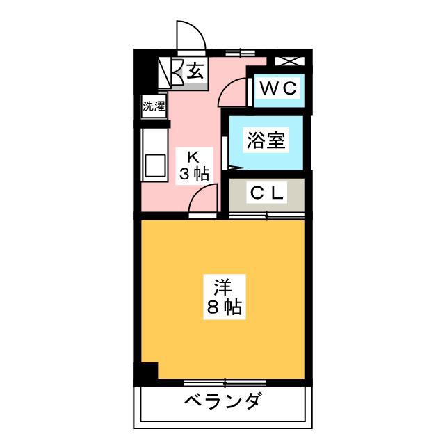 ハイネス21(1K/2階)の間取り写真