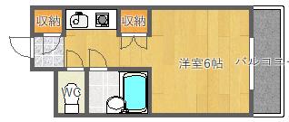 ドミトリーモリ関大前(ワンルーム/3階)の間取り写真