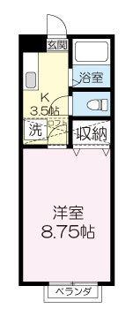 MATRIX I(1K/1階)の間取り写真