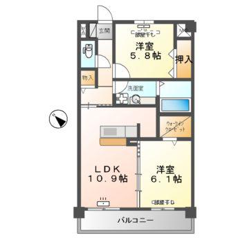 ソフィアいずみ(2LDK/2階)の間取り写真