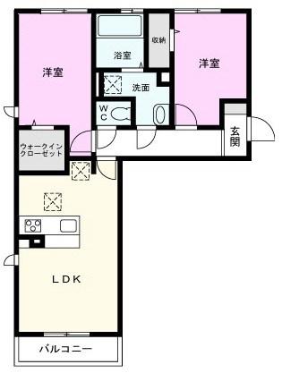 ロイジェントパークス レイクタウン III G(2LDK/3階)の間取り写真