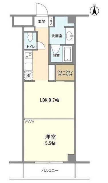 ラクラス麻布十番(1LDK/2階)の間取り写真