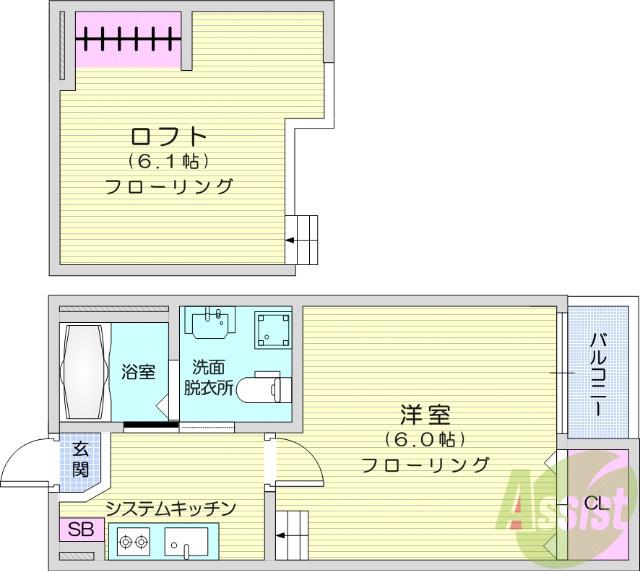 KOMANEKA(1K/1階)の間取り写真