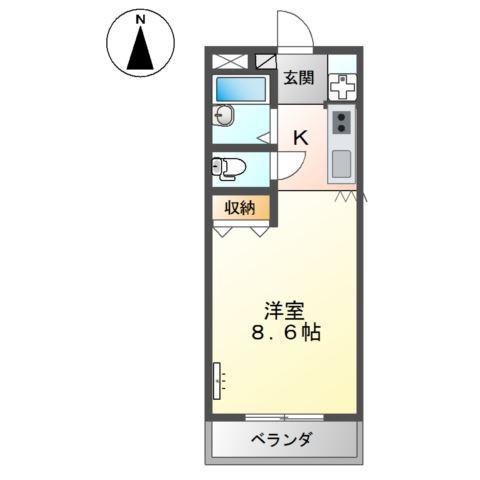 ボンブランセ(1K/1階)の間取り写真