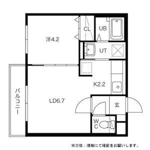ルーエ北円山(1LDK/4階)の間取り写真