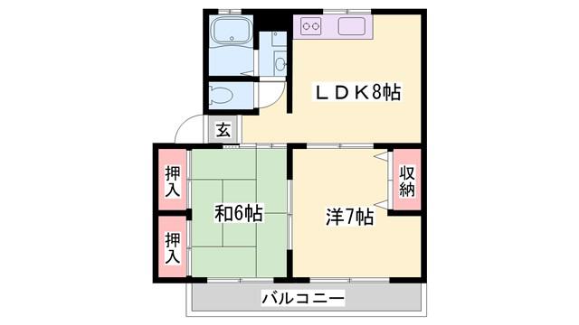 ソファレサンシャイン1(2LDK/1階)の間取り写真