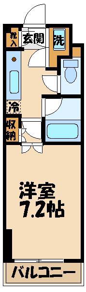 エトワール多摩川(1K/1階)の間取り写真