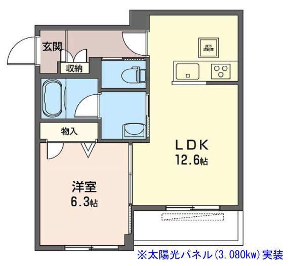 LIEBE 東中野(1LDK/1階)の間取り写真
