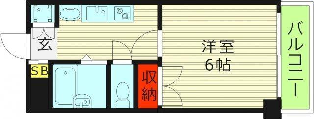 Mプラザ城東六番館(1K/5階)の間取り写真