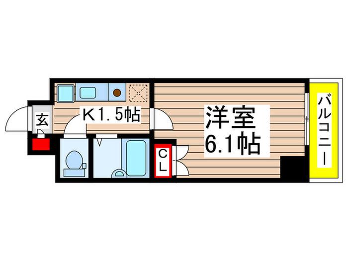 S-FORT船橋ROOTS(1K/1階)の間取り写真