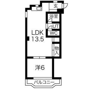 三城ハイツ(1LDK/2階)の間取り写真