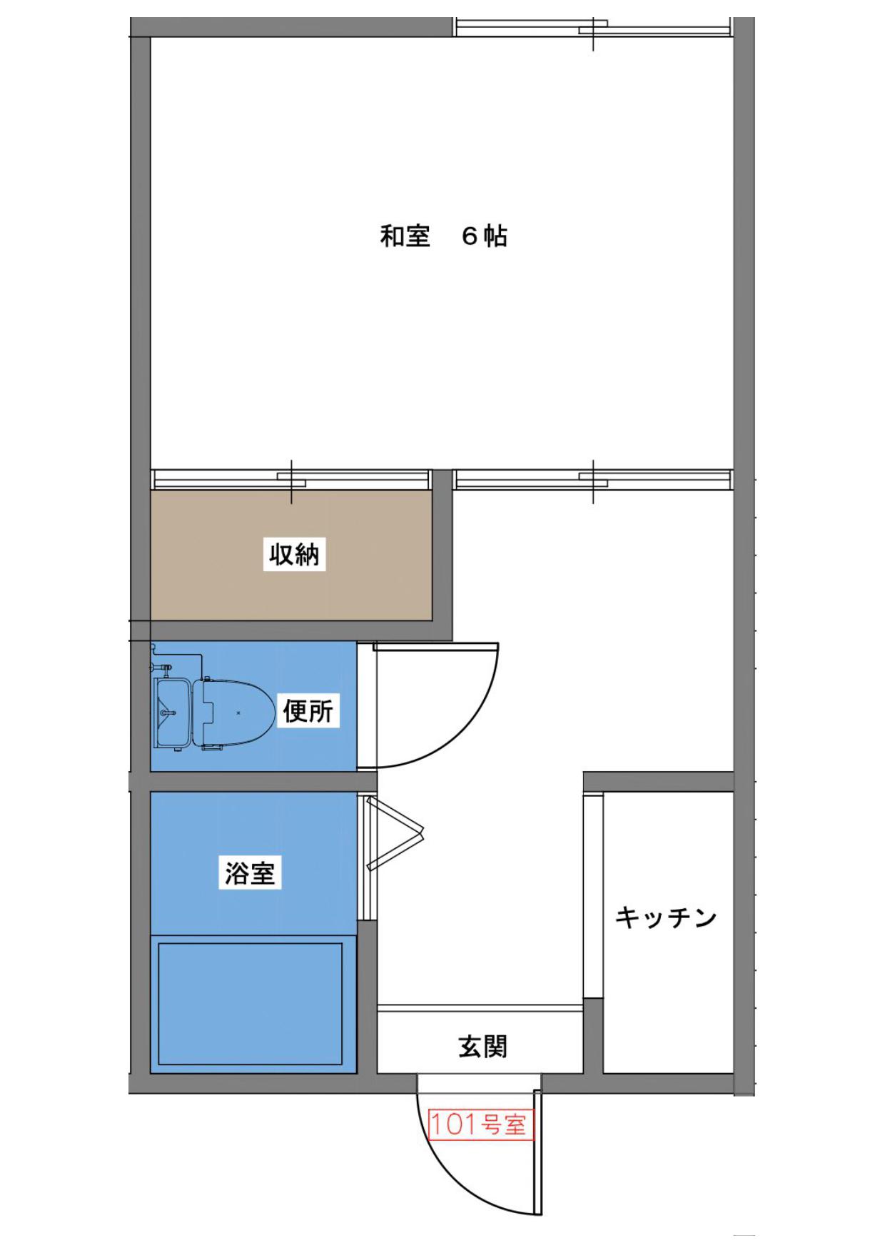 パールアイランド(1K/1階)の間取り写真