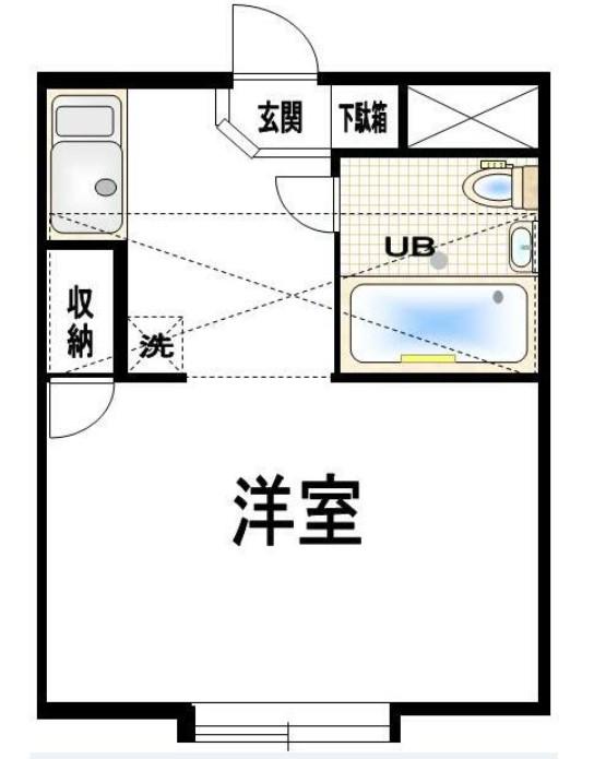ベルピア・五香第2-2(1K/1階)の間取り写真