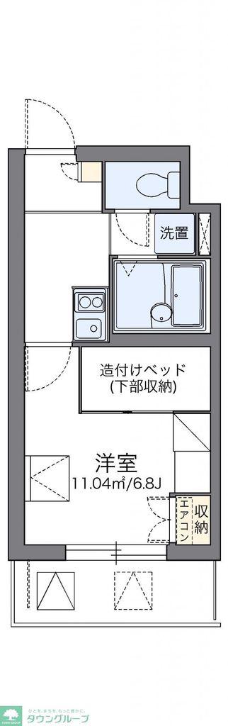 レオパレスシェル都III(1K/3階)の間取り写真