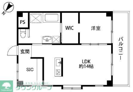 パレマロン(1LDK/5階)の間取り写真