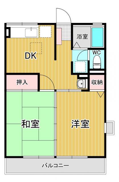 CHイーハトーヴ(2DK/2階)の間取り写真