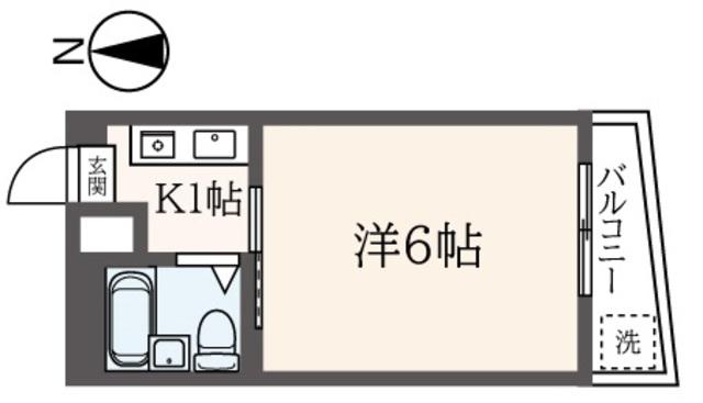 クリーンコーポ(1K/4階)の間取り写真