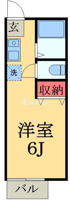 サンヒルズソガ(1K/2階)の間取り写真