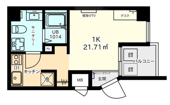 エクセル横川(ワンルーム/6階)の間取り写真