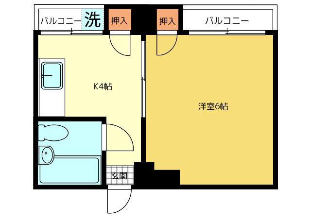 セドルハイム(1K/3階)の間取り写真
