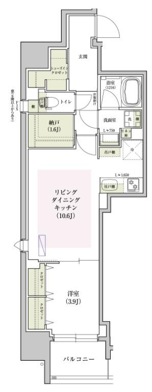 アーバネックス堺筋本町(1SLDK/9階)の間取り写真