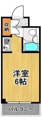 ビバリーヒルズ泉尾(ワンルーム/5階)の間取り写真