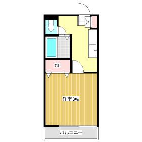 ビューテラス21 C(1K/3階)の間取り写真