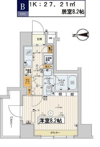 スカイコート江東住吉(1K/3階)の間取り写真