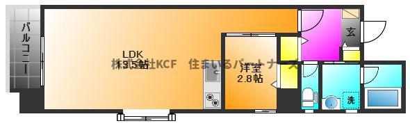 アヴァンティ久留米中央(1LDK/7階)の間取り写真