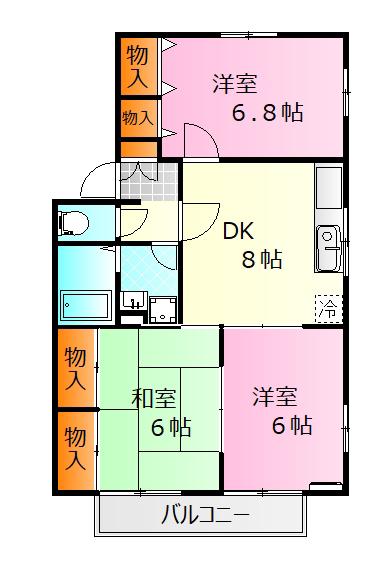 セジュール細馬(3DK/2階)の間取り写真