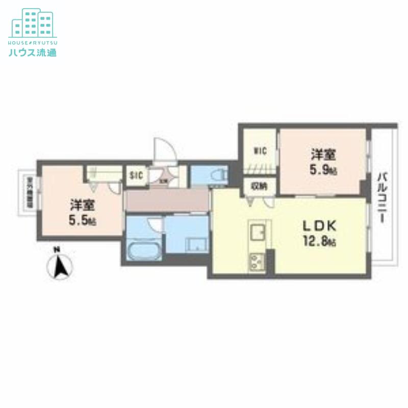 シャーメゾン上野(2LDK/3階)の間取り写真