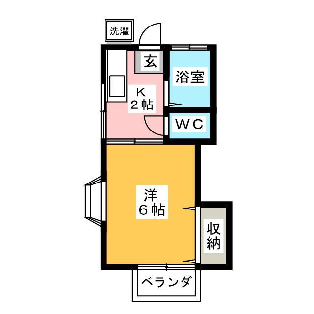 ハウスラベンダー(1K/2階)の間取り写真