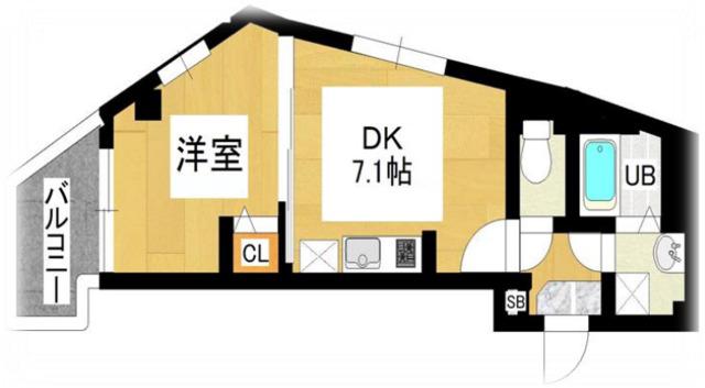 BLOOM竹の塚(1DK/3階)の間取り写真